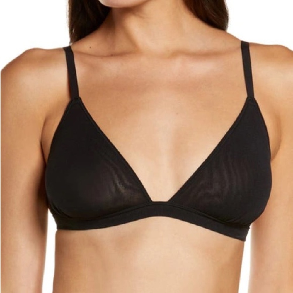 Skims Summer Mesh Triangle Bralette in Black